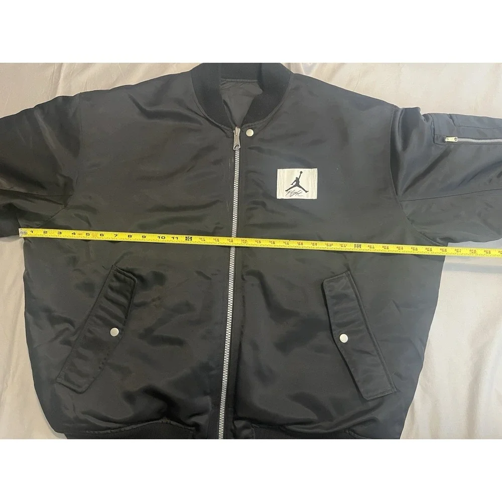 Air Jordan Reversible Varsity Jacket Black Coat Puffy 2XL DQ7344-010 - Picture 9 of 16